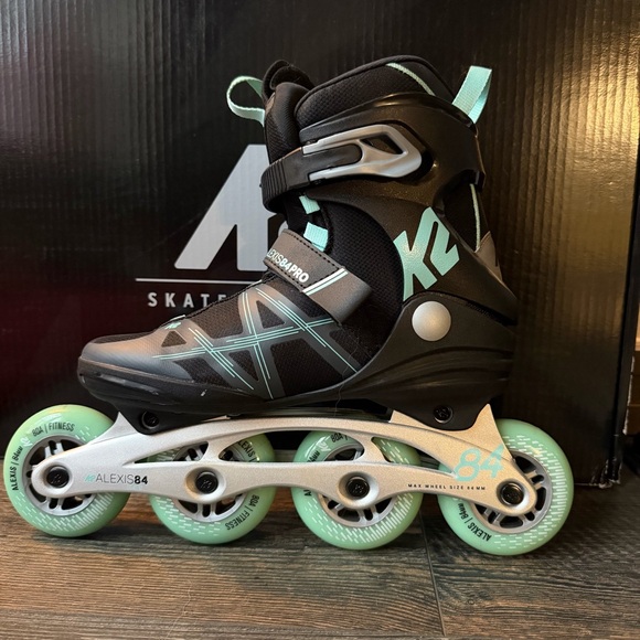 K2 Alexis 84 Pro Women's Inline Skates - Black and Mint - Picture 7 of 10